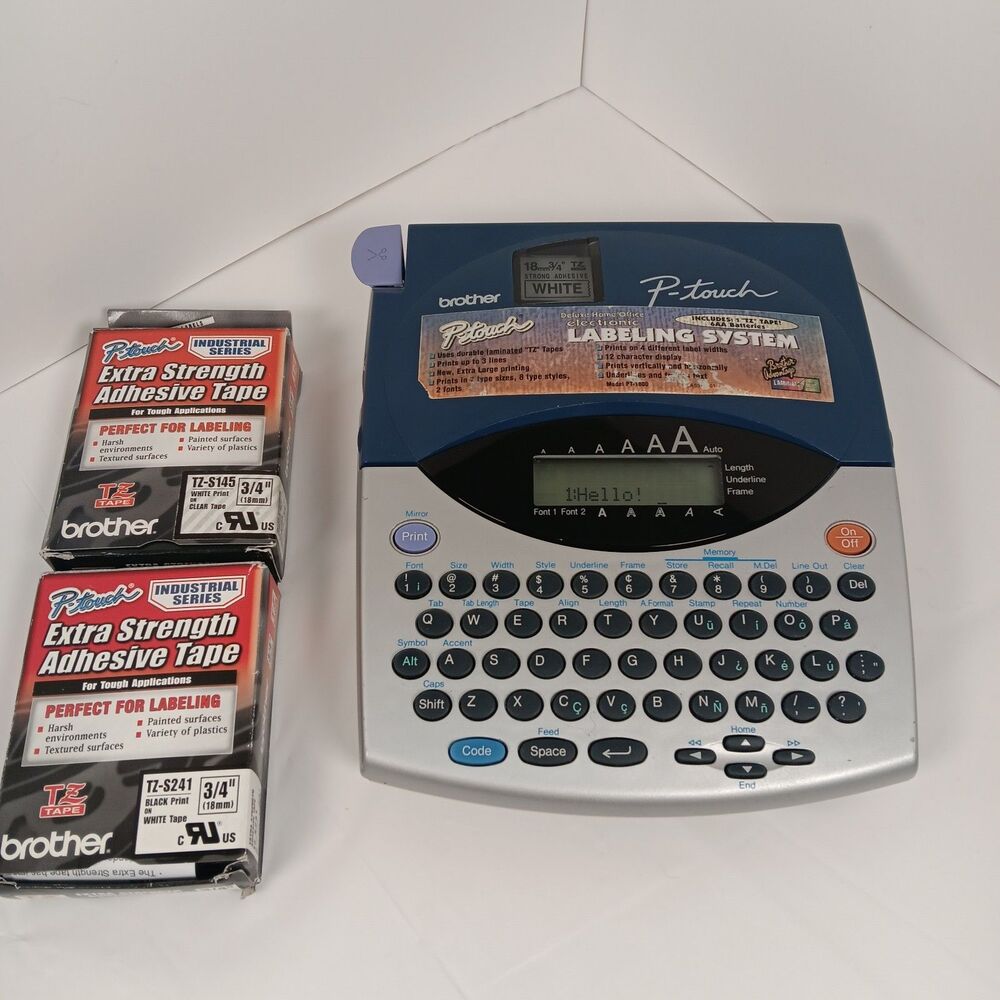 Brother P-Touch Electronic Labeling System PT-1880 + 2 TZ 3/4" Tapes Tested
